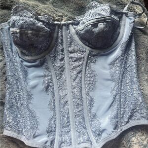 Urban Outfitters Lace Bustier in Light Gray